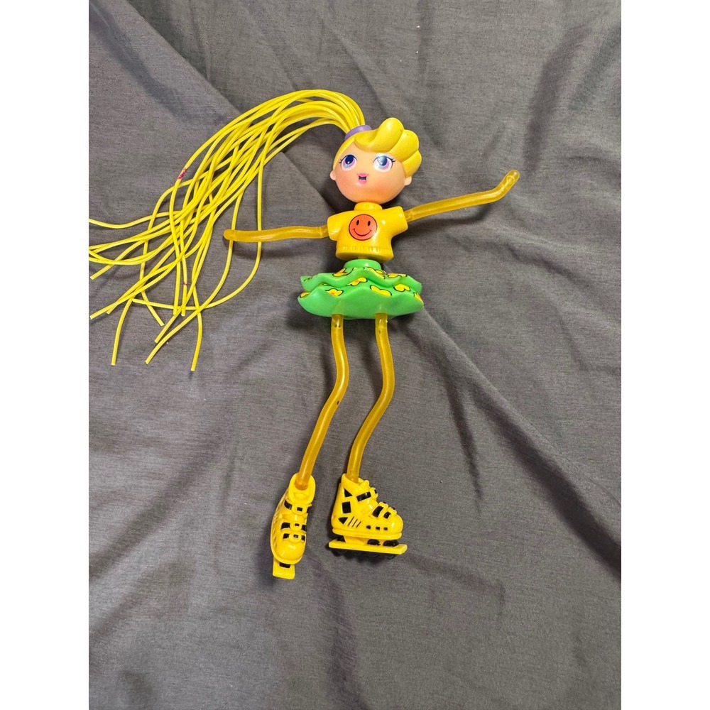 Vintage Betty Spaghetty Doll Yellow Smiley Face Shirt Green Floral Skirt Skates